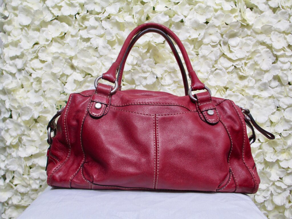 Dark Red shoulder bag leather