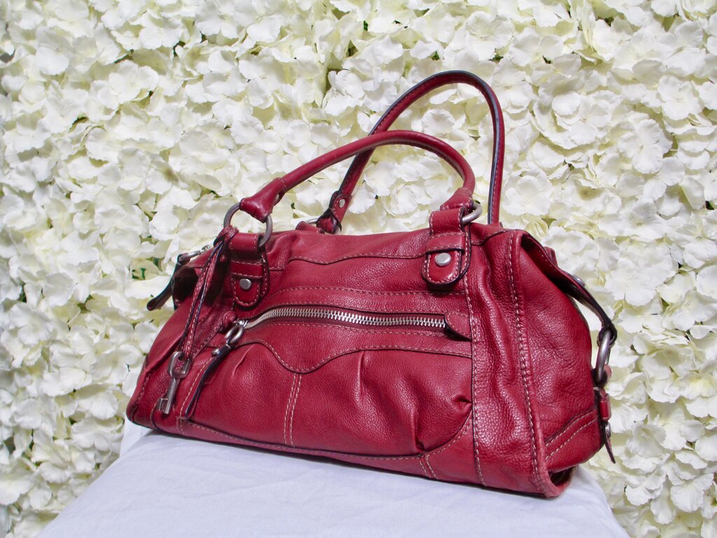 Dark Red shoulder bag leather