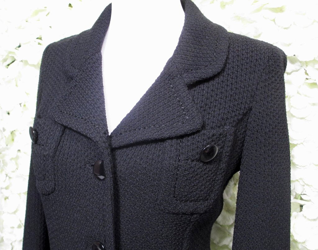 2 basics black caviar knit blazer