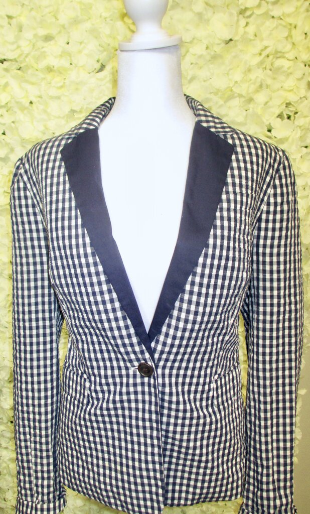 14 blue plaid blazer