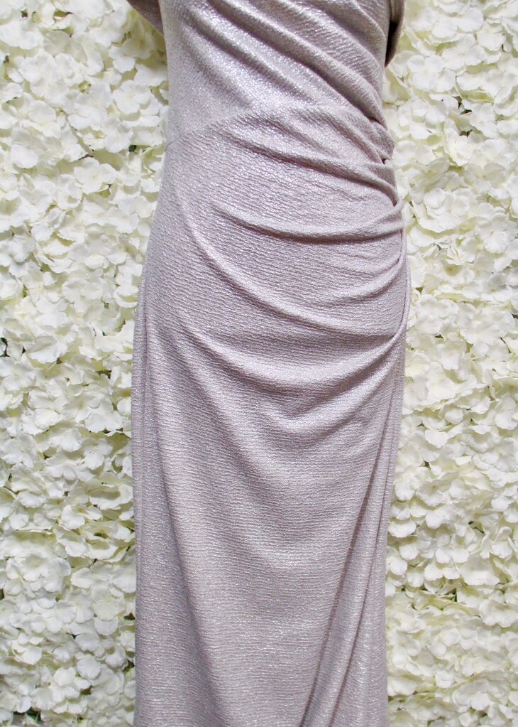 10 cream/gold bandeau maxi dress