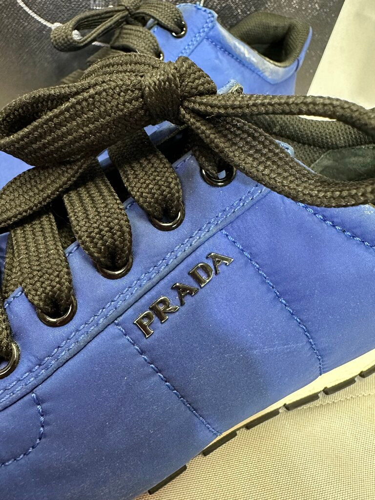 Prada Linea Rossa Blue Nylon Low Top Sneakers