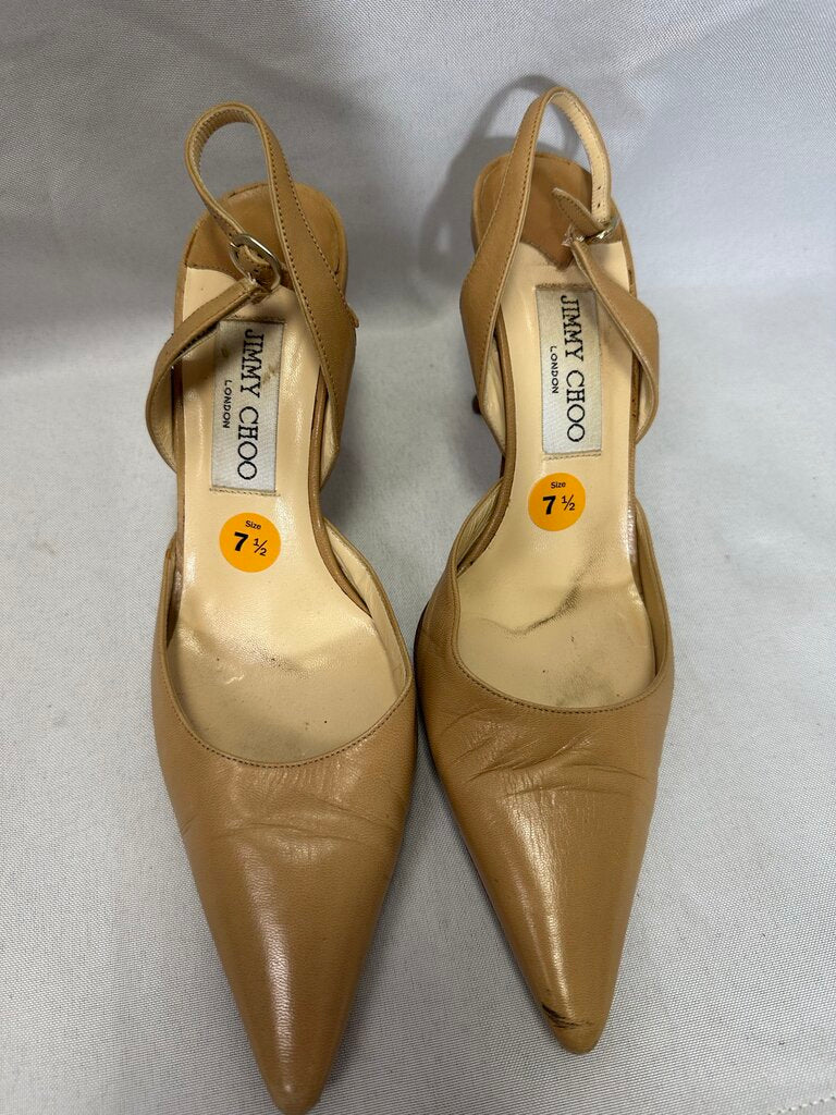Jimmy Choo Tan Slingback Heels