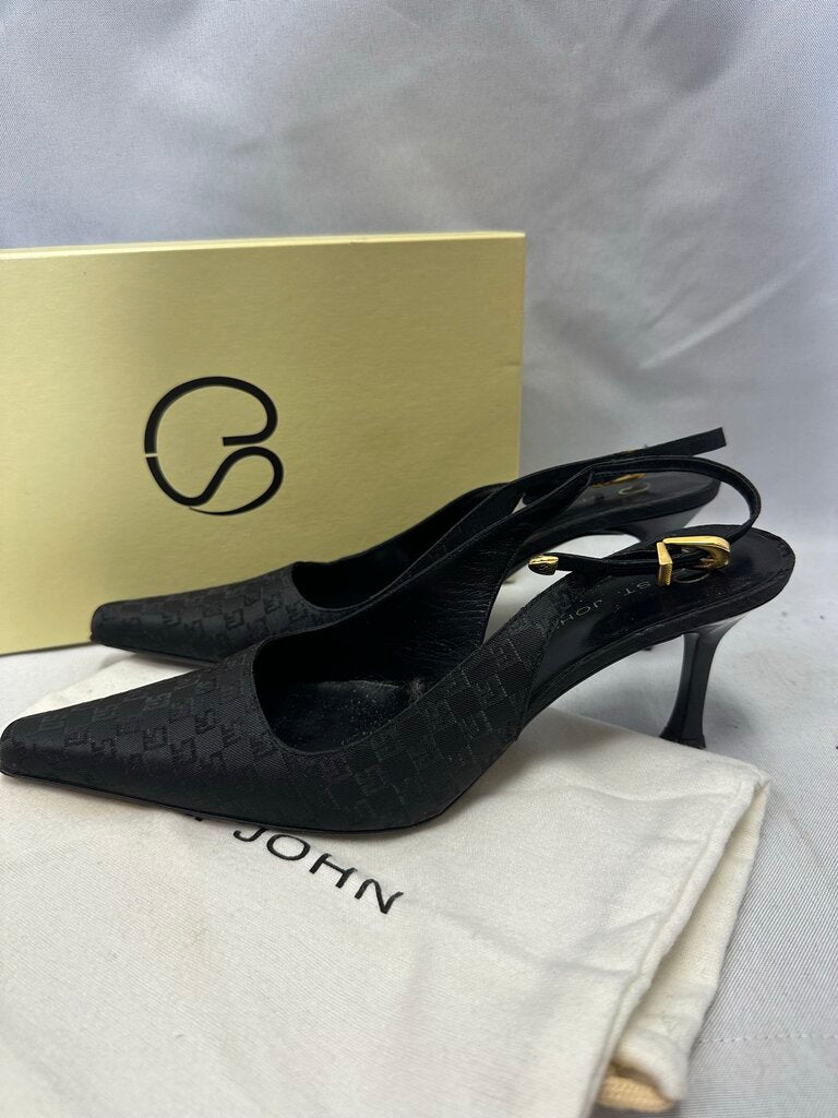 St. John Vintage Black Slingback Heels