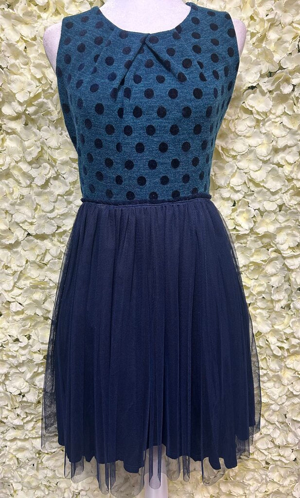 polka dot tulle blue dress