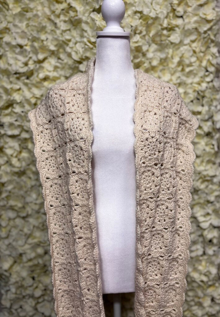 cream hooded scarf