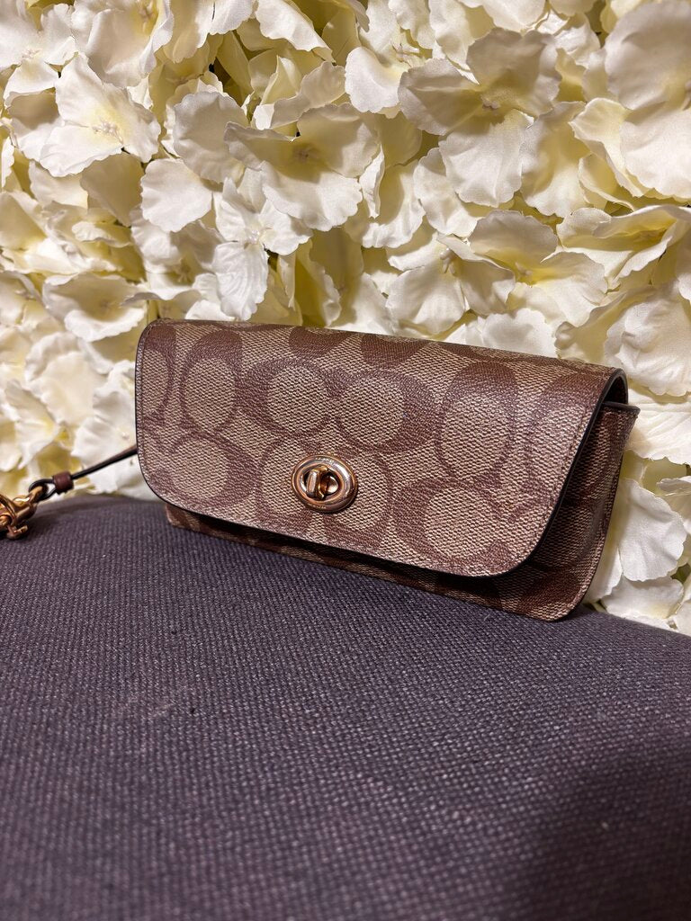 Coach Signature Brown sunglass case