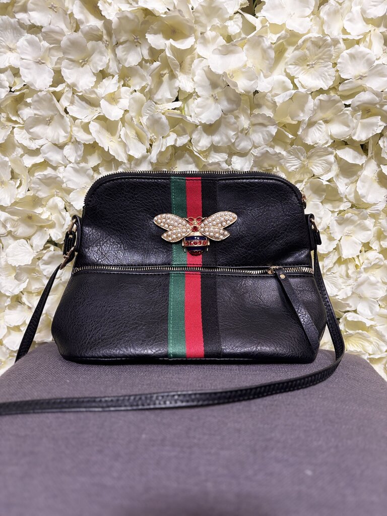 Replica Gucci Black Crossbody Bag with Bee Emblem