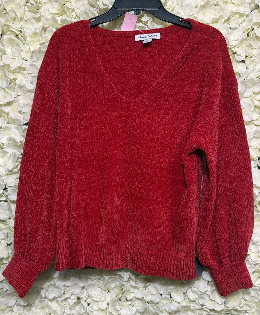 red vneck sweater