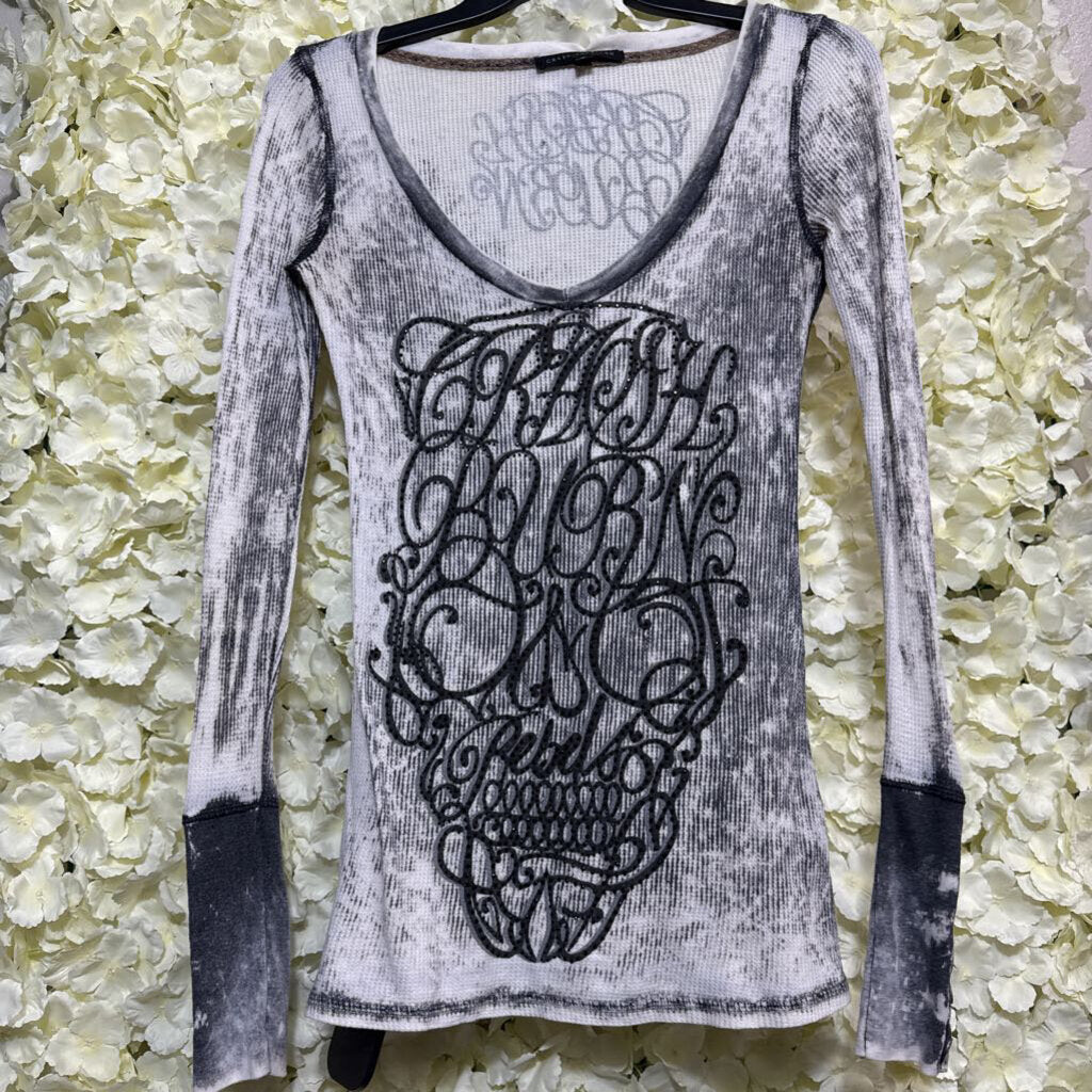 white waffle long sleeve grunge y2k