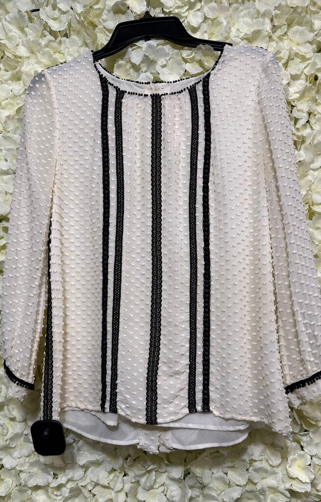 white black polka dot blouse