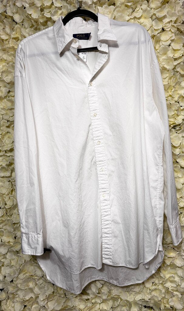 white button down collar long sleeve