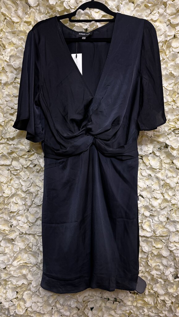 black midi dress short sleeve