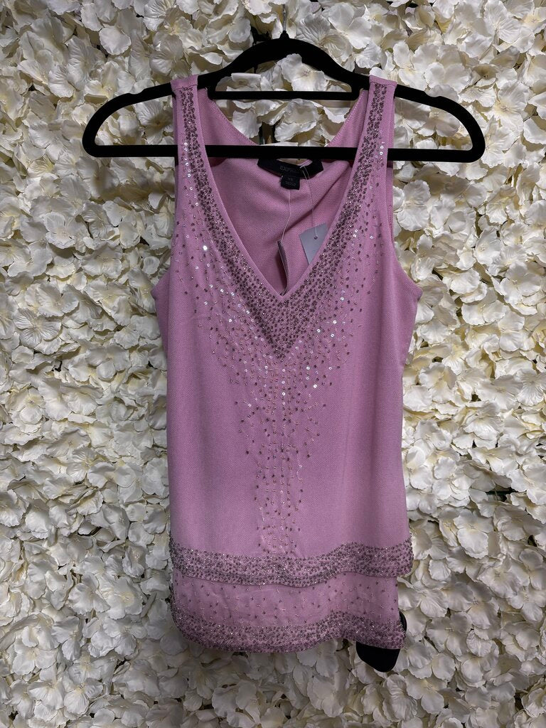 pink embellished tank top