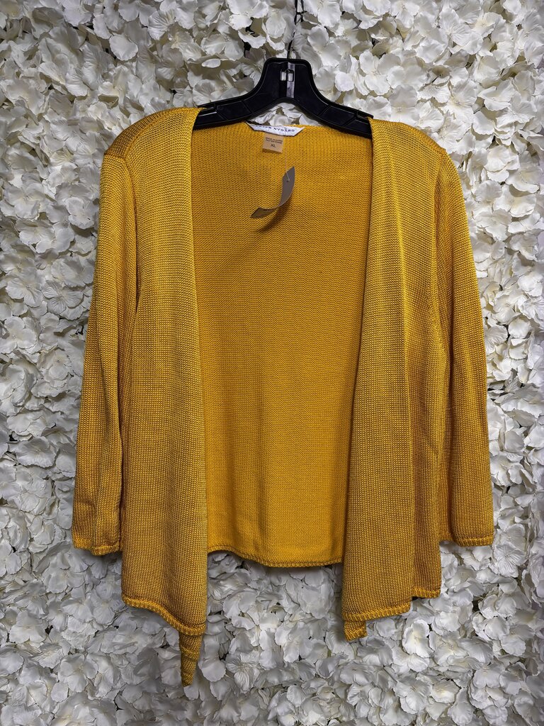 yellow cardigan sweater
