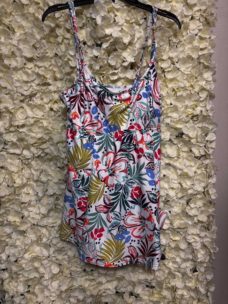 white green leaf tankini swimsuit