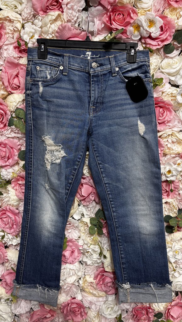 blue cropped boot jean distressed