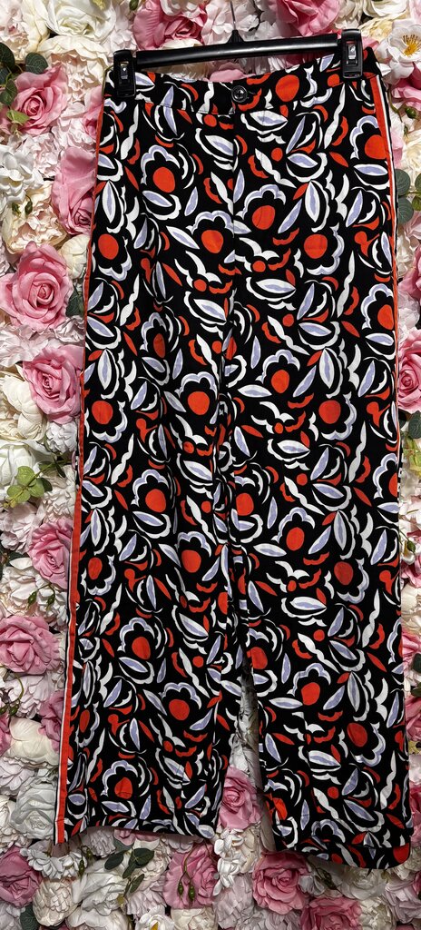 black orange purple white floral pant