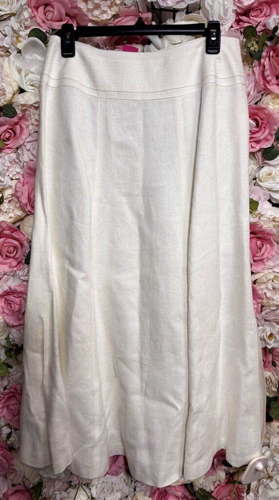 white Irish linen maxi skirt