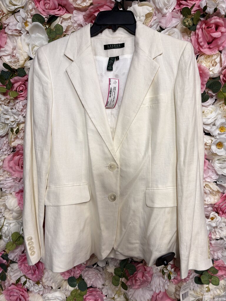white linen blazer