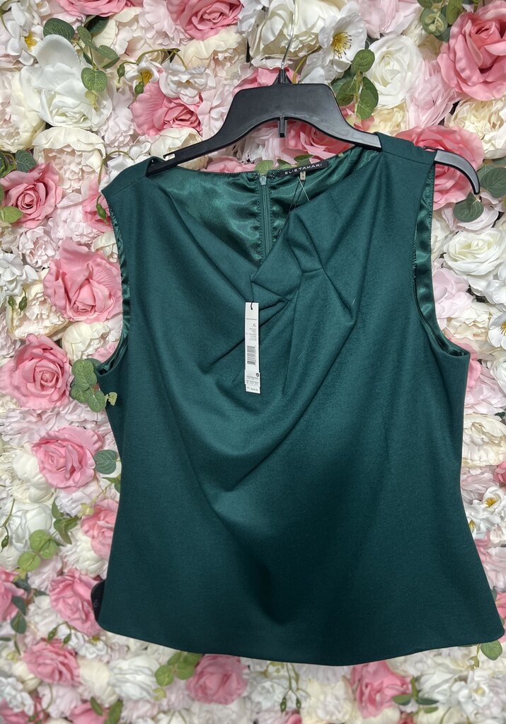 green sleeveless blouse