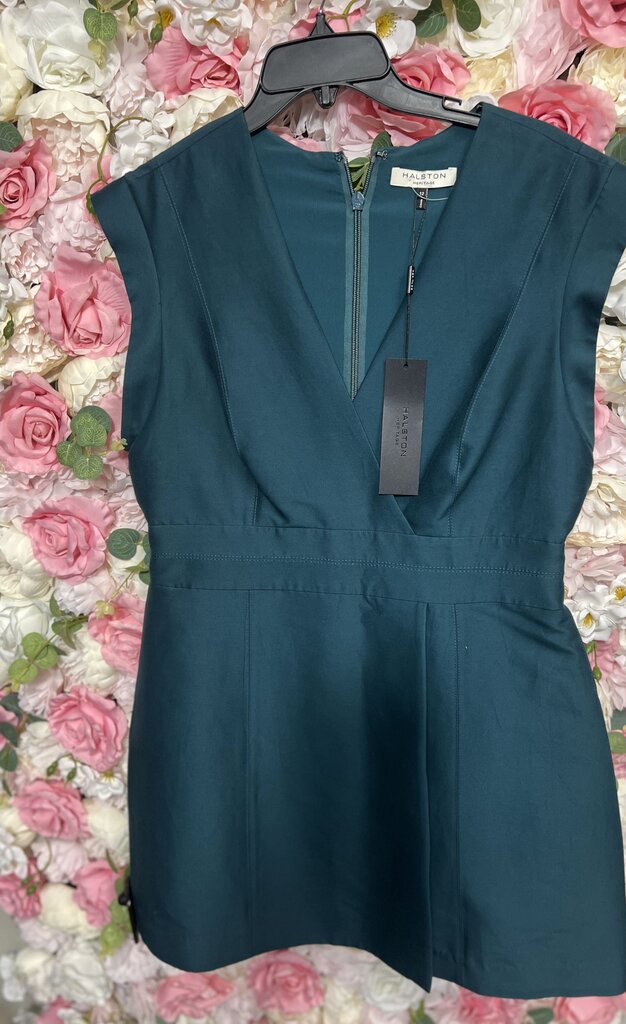 dark teal sleeveless dress vneck