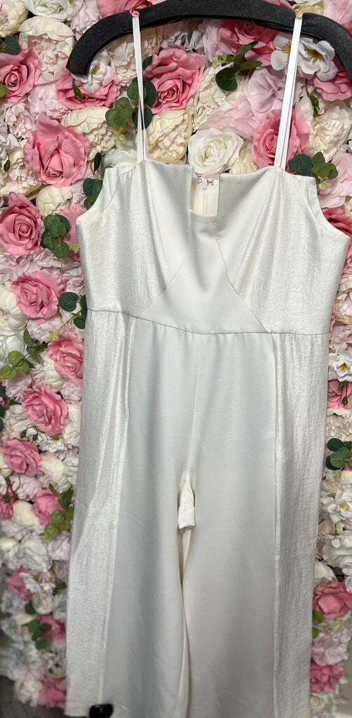 white jumpsuit strapless