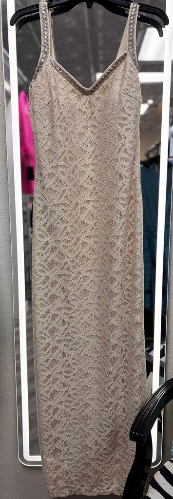 gold sequin v neck maxi sleeveless gown