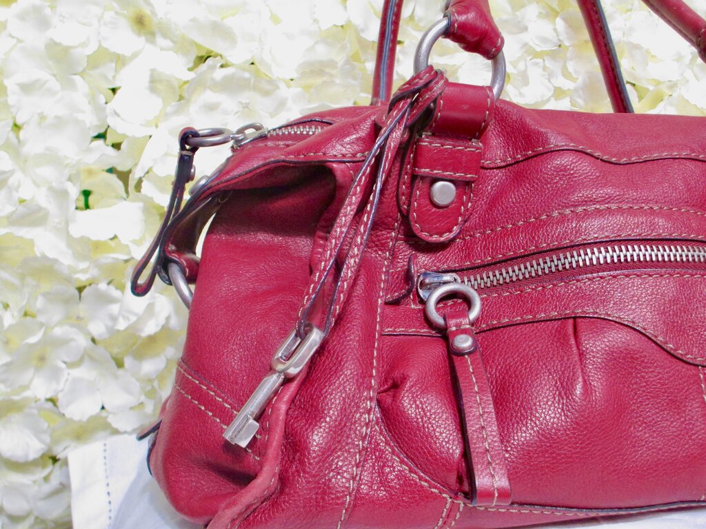 Dark Red shoulder bag leather