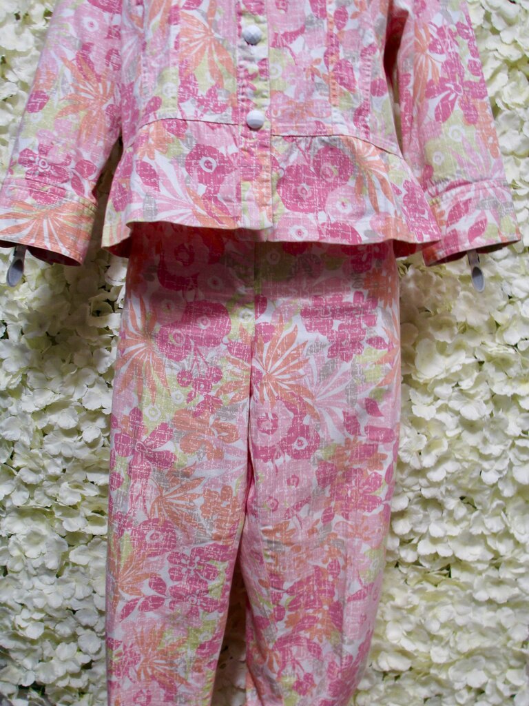 14 pink/green/orange 3/4 jacket set w/ jeans SET