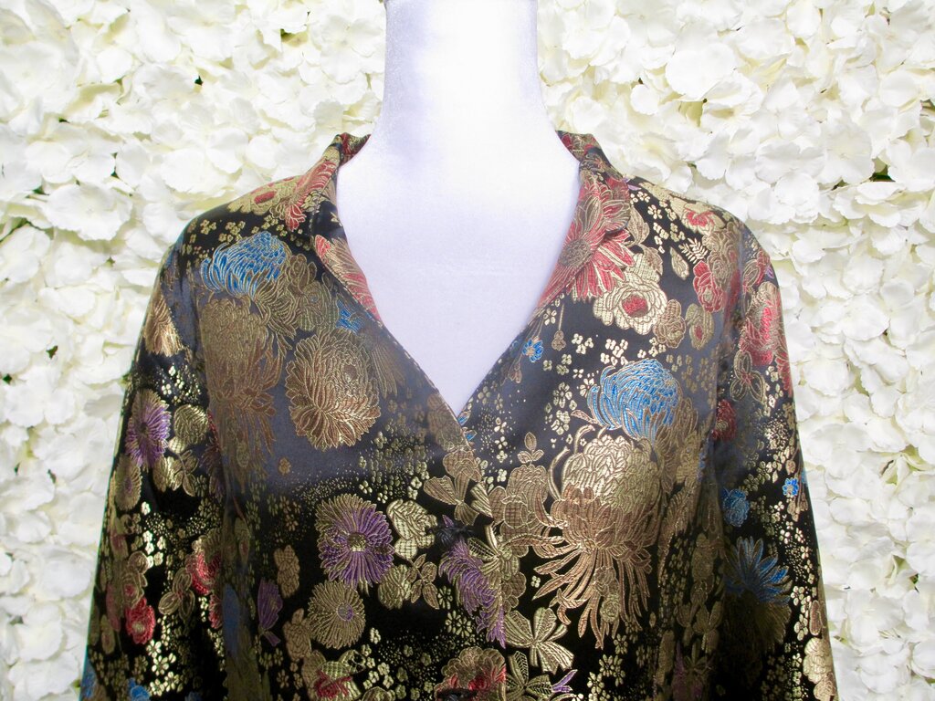 14 black blazer w/ gold embroidered floral