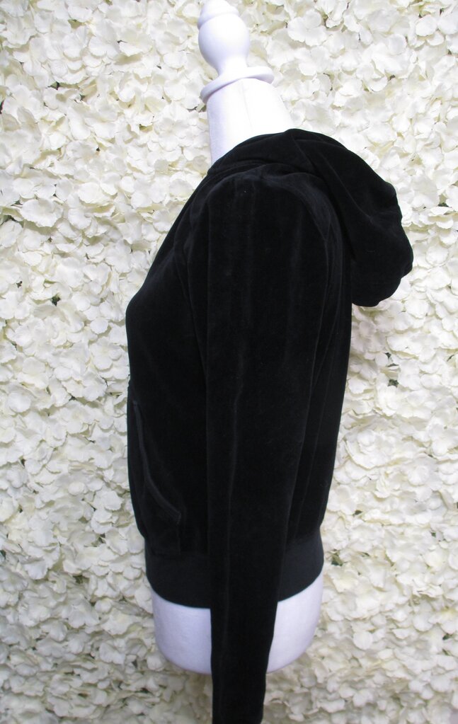 XL black velour jacket w/ hood