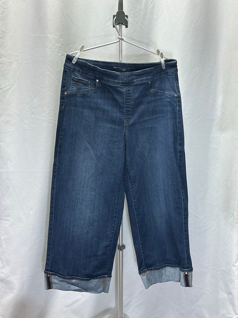 Chico's Wide Leg Cropped Jeans 3R, 16