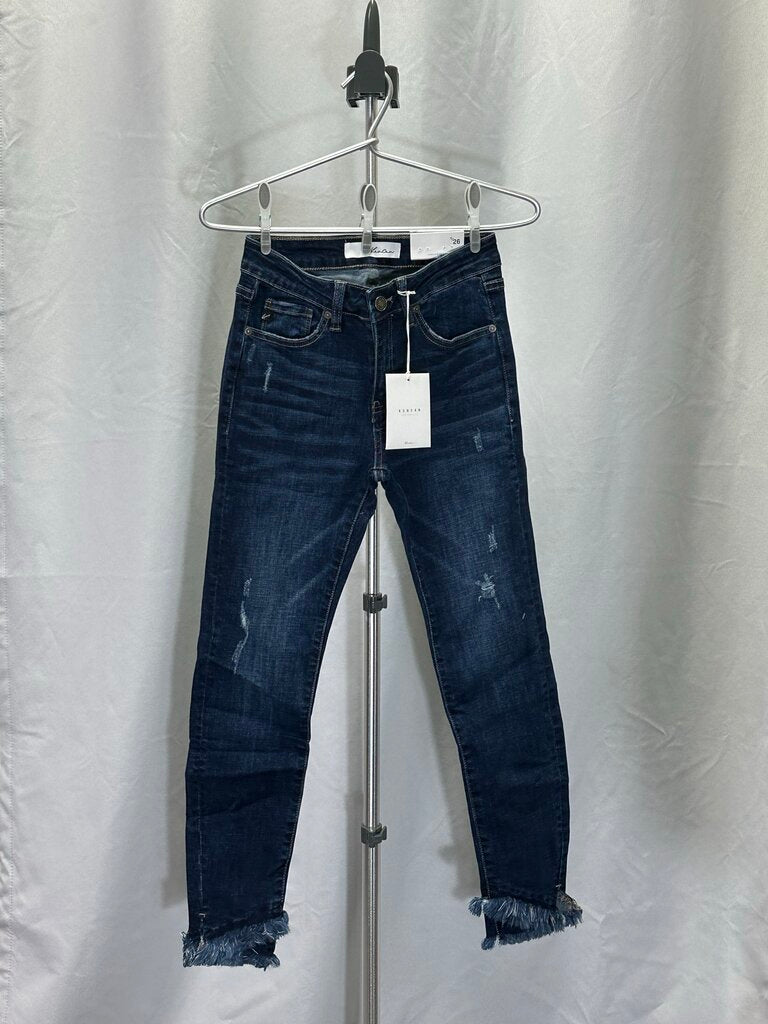 KanCan Mid-Rise Ankle Skinny Dark Blue Jeans