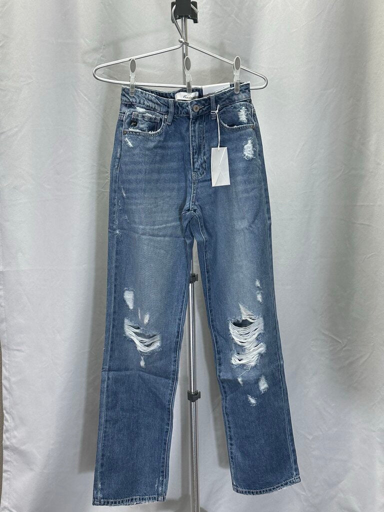 KanCan Relaxed Fit Distressed Blue Jeans