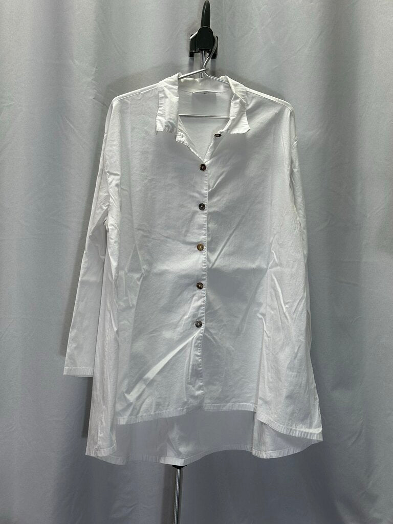 Br Yn White Button Up Blouse S