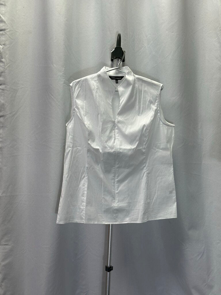 Ming Wang White Sleeveless Blouse L