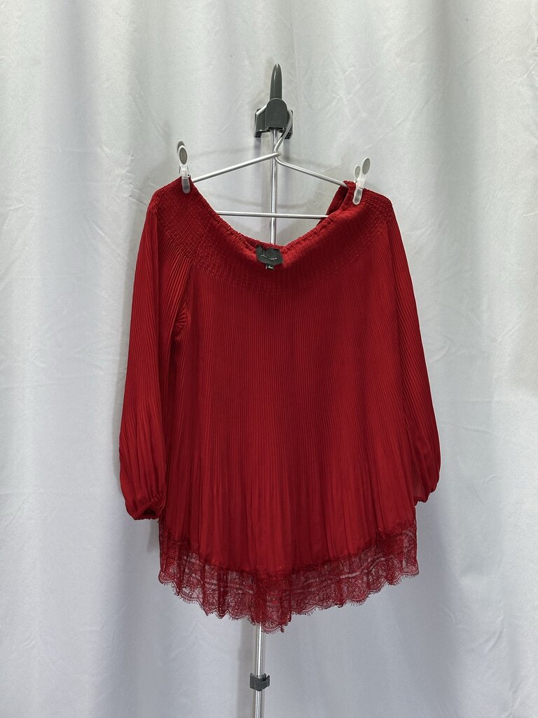 Alex Marie Red Long Sleeve Blouse XL