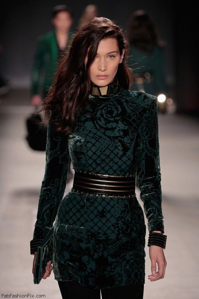 Balmain x H&M Green Velvet Monk Neck Mini Dress Limited Edition Size 8