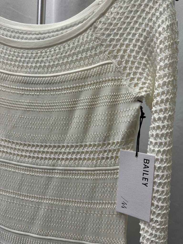 Bailey/44 White Knit Longsleeve Round-up Dress Small