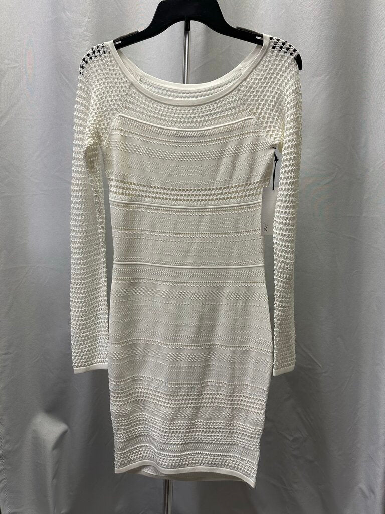 Bailey/44 White Knit Longsleeve Round-up Dress Small
