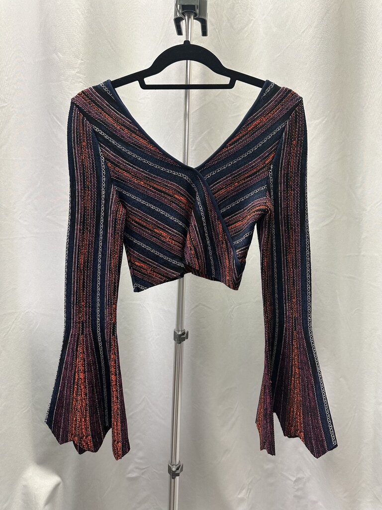 Ronny Kobo Mantha Wrap Crop Top Multi Colored, Small