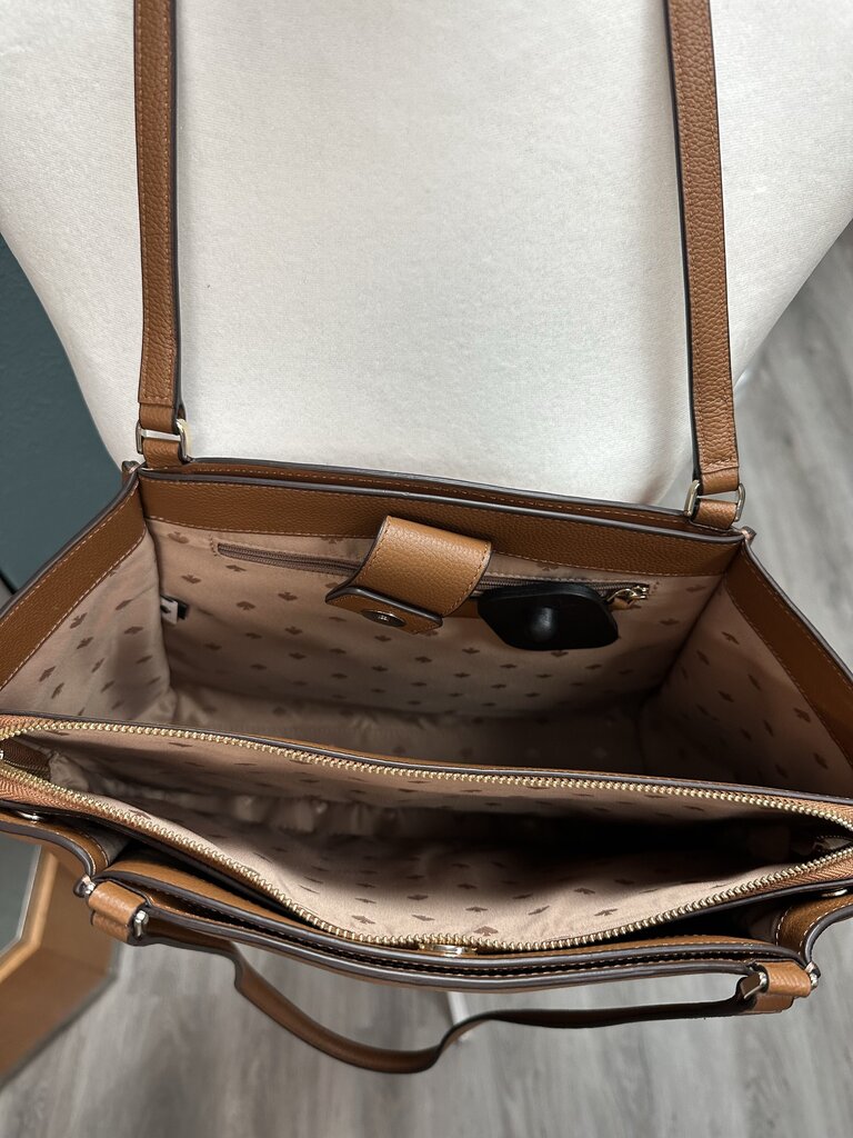 Kate Spade Warm Gingerbread Brim Detachable Laptop Sleeve Tote