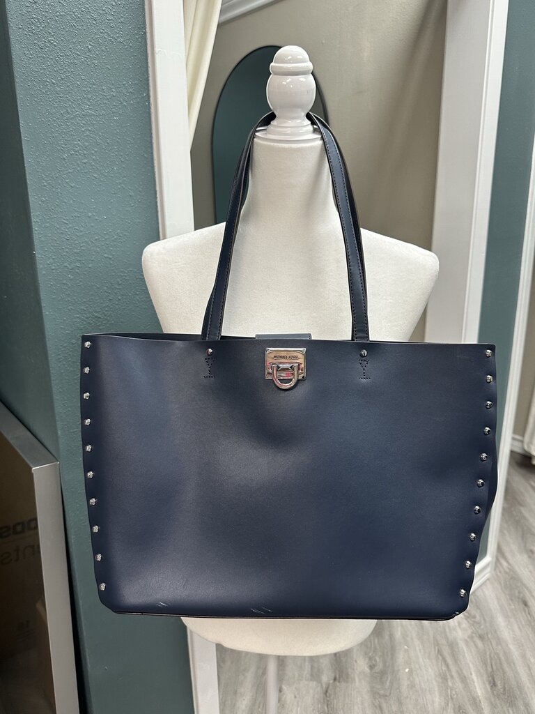Michael Kors Manhattan Large Shoulder Navy Tote Bag