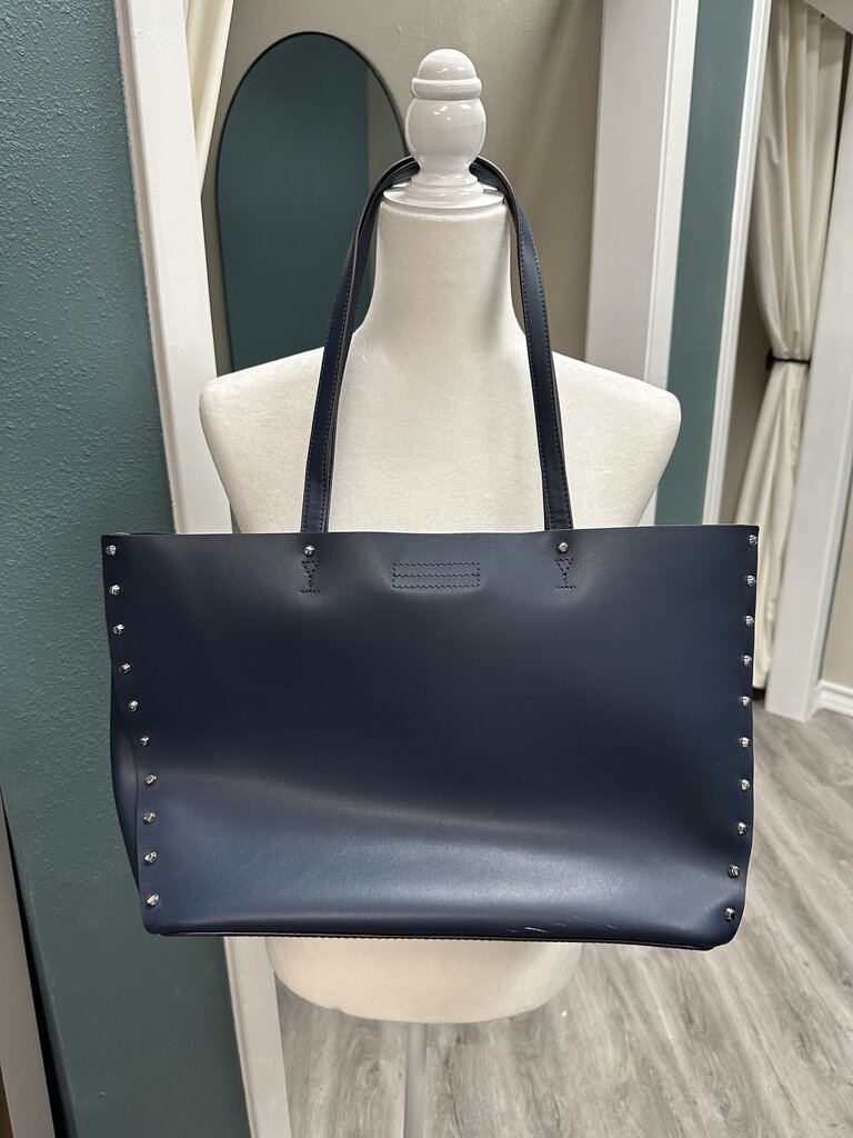 Michael Kors Manhattan Large Shoulder Navy Tote Bag