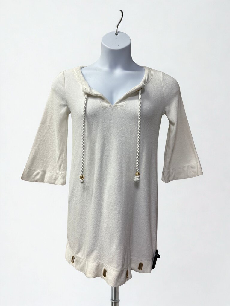 Vintage Juicy Couture Small White and Gold Terry Dress