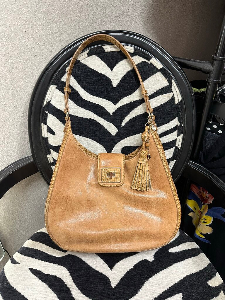 Brahmin Fallon Medium Leather Shoulder Bag Tiramisu
