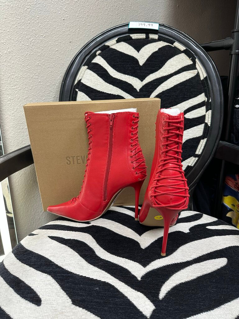 New Red Steve Madden Heeled Boots