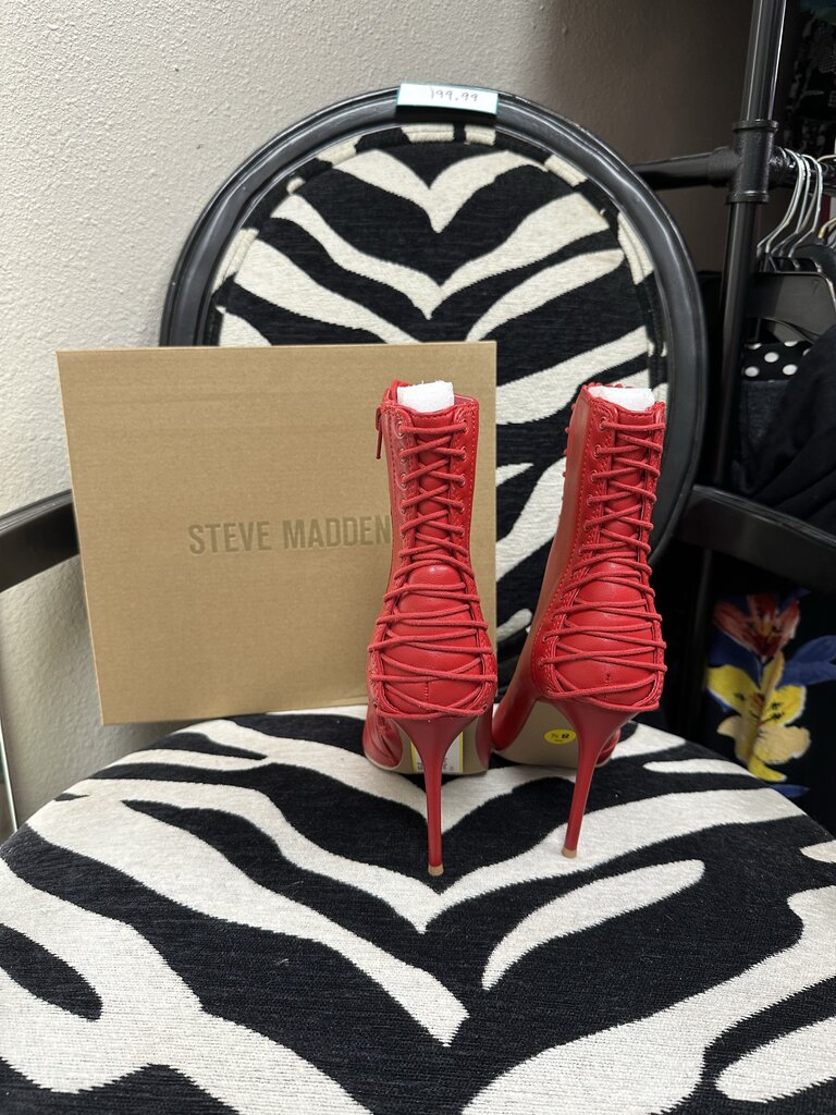 New Red Steve Madden Heeled Boots