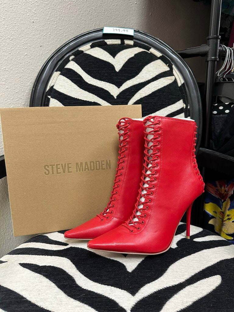 New Red Steve Madden Heeled Boots